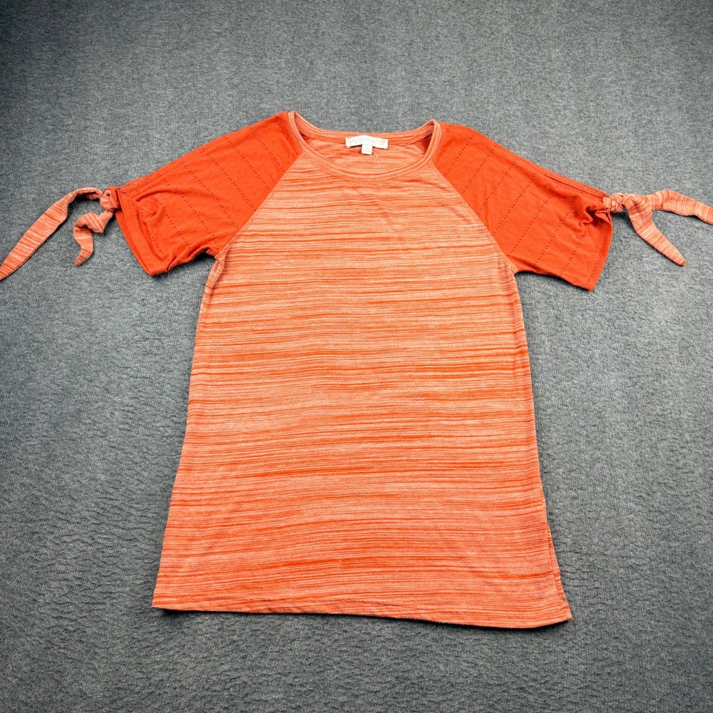 Weekend Suzanne Betro Women's S Small Orange Space Dye Raglan Top U1502791